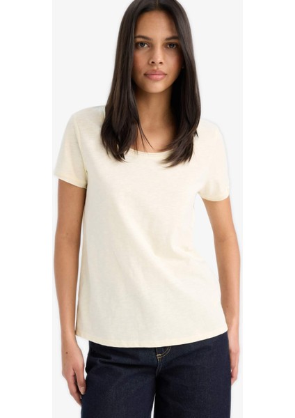 Regular Fit Yuvarlak Yaka Basic Düz Kısa Kollu Tişört K1508AZ25SM