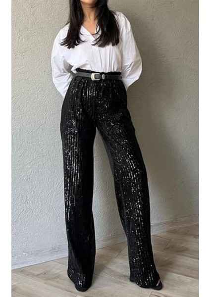 Pul Payet Işlemeli Pantolon