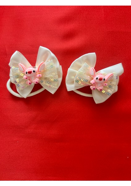 Stitch Çocuklar Için Pırıltılı Ikili Lastik Toka