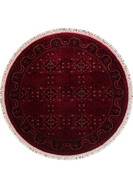 Historic 960 Red Q Afgan Desenli El Emeği ile Özel Tezgahlarda Üretilen Tencel Uşak Halısı