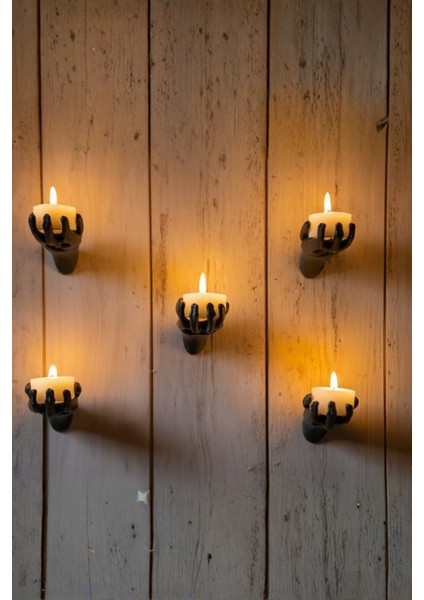 Mumlu Eller Duvar Dekorasyonu Modern Şık Popüler Dekoratif Obje (5 Adet) fiyatları