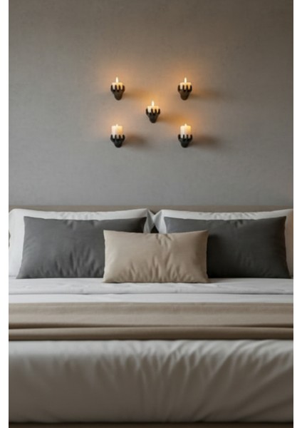 Mumlu Eller Duvar Dekorasyonu Modern Şık Popüler Dekoratif Obje (5 Adet) indirimleri