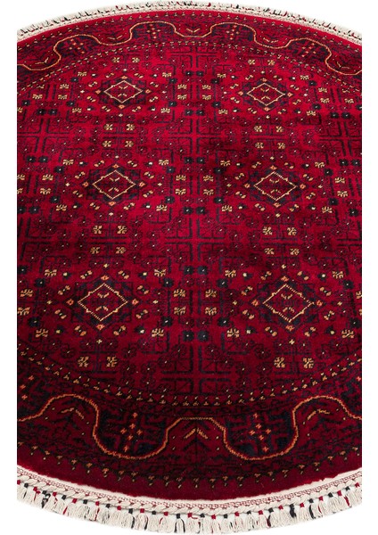 Historic 960 Red Q Afgan Desenli El Emeği ile Özel Tezgahlarda Üretilen Tencel Uşak Halısı