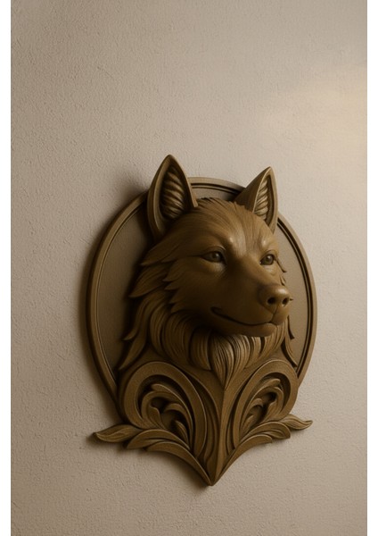 Dekoratif Bozkurt Gold Hediyelik Ofis Ev Duvar Dekoru 20 cm fiyatları