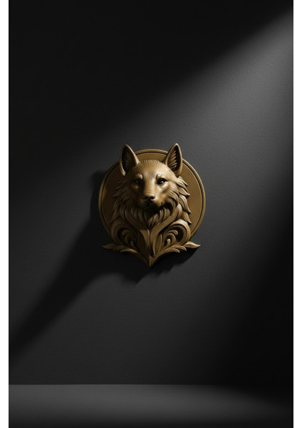 Dekoratif Bozkurt Gold Hediyelik Ofis Ev Duvar Dekoru 20 cm modelleri