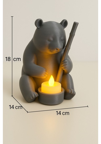 Dekoratif Tealight Mum Hediyeli Ayı Panda modelleri