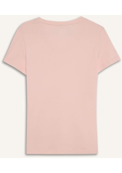 Slim Fit Dar Kesim V Yaka Basic Düz Ribana Kısa Kollu Tişört I1080AZ25SP