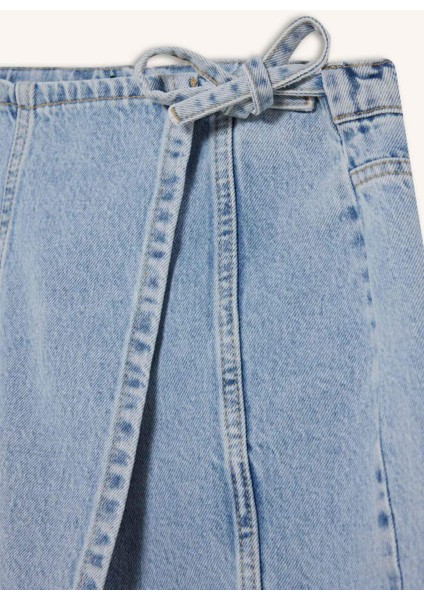 Kız Çocuk Pamuklu Jean Şort Etek E5358A825AU