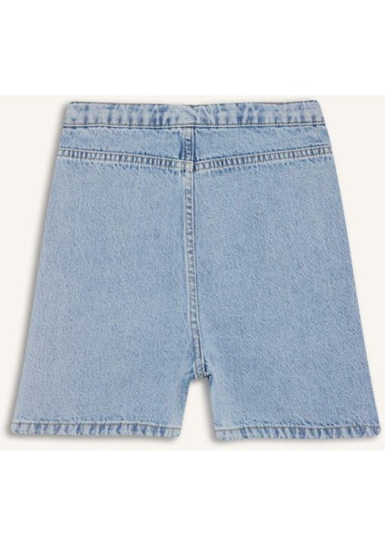 Kız Çocuk Pamuklu Jean Şort Etek E5358A825AU