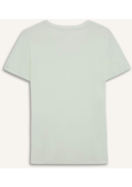 Slim Fit Dar Kesim V Yaka Basic Düz Ribana Kısa Kollu Tişört I1080AZ25SP