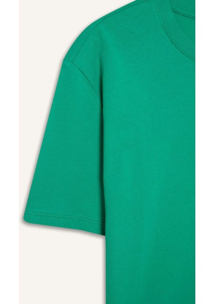 Regular Fit Bisiklet Yaka Basic Düz Penye Kısa Kollu Tişört