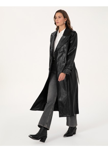 Kadın Siyah Trençkot 50295956-VR046