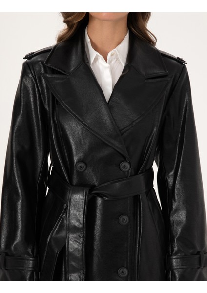 Kadın Siyah Trençkot 50295956-VR046