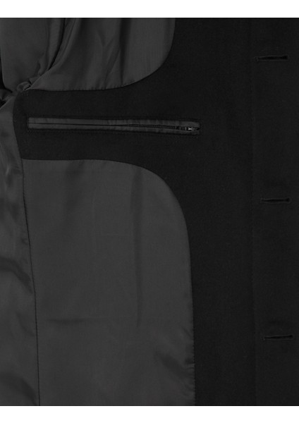 Erkek Siyah Slim Fit Palto 50314214-VR046