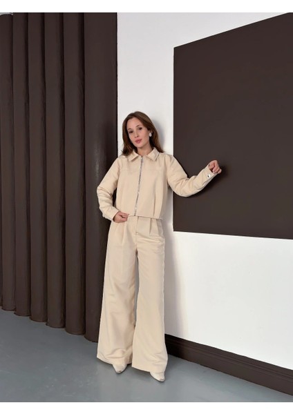 Trenç Takım Alt Üst Bej Ons