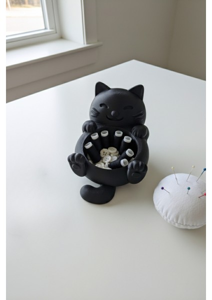 Dekoratif Kedi Organizer Biblo Yüzük Takı Tabağı Anahtarlık Masaüstü Düzenleyici Beyaz Siyah modelleri