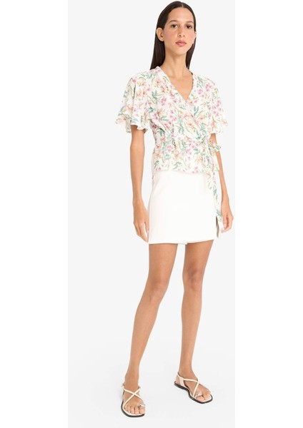 Normal Bel Basic Düz Şort Etek C1860AX25SP