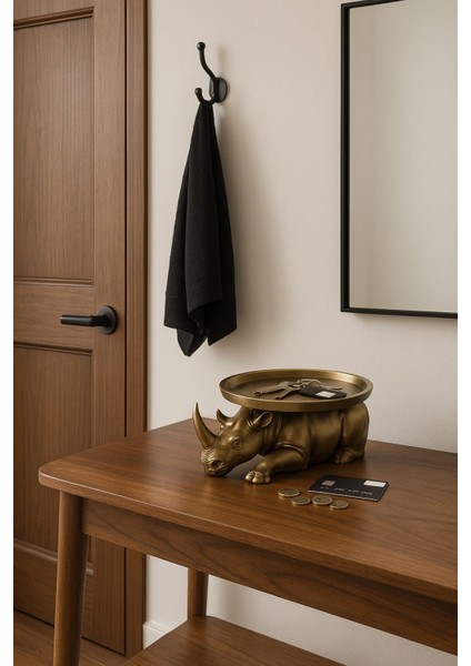 Dekoratif Tasarım Gold Gergedan Sunum Not Pratik Gereç Vegan Üretim 14 x 14 cm fiyatları