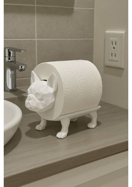 Dekoratif Tuvalet Kağıdı Pratik Ev Dekorasyon Buldog Tuvalet Tasarım Beyaz 14 x 12 cm fırsatları