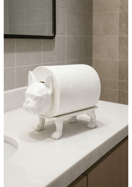 Dekoratif Tuvalet Kağıdı Pratik Ev Dekorasyon Buldog Tuvalet Tasarım Beyaz 14 x 12 cm indirimleri