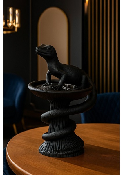 Dekoratif Tasarım Biblo Kertenkele Siyah Özel Hediye 15 x 10 cm fiyatları