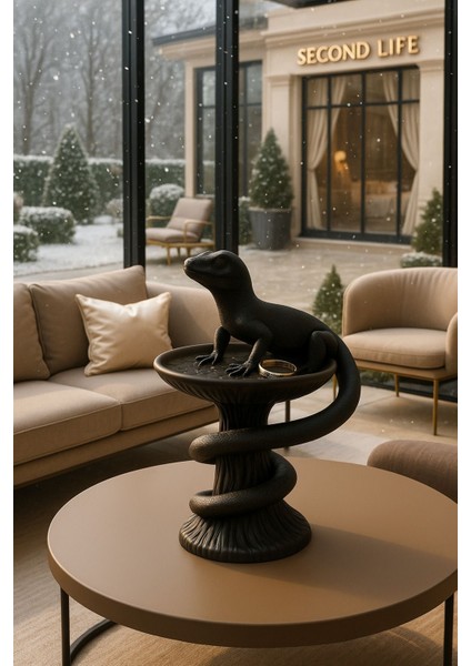 Dekoratif Tasarım Biblo Kertenkele Siyah Özel Hediye 15 x 10 cm fırsatları