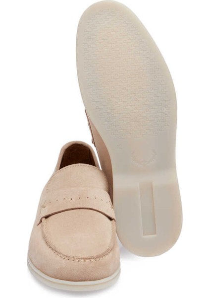 Bej Hakiki Süet Deri Erkek Loafer - E24I1AY56788-B79
