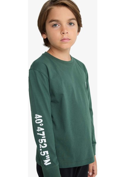 Erkek Çocuk Pijama Takımı Baskılı Uzun Kollu Üst Uzun Alt