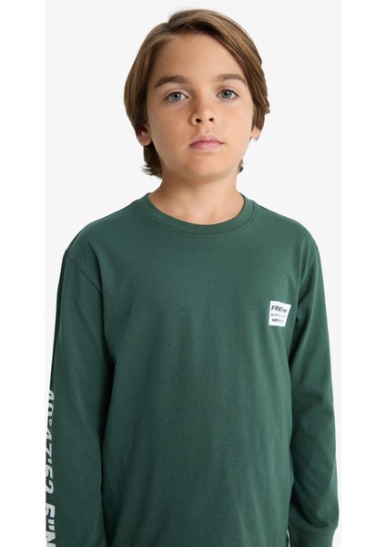 Erkek Çocuk Pijama Takımı Baskılı Uzun Kollu Üst Uzun Alt