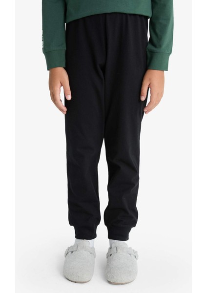 Erkek Çocuk Pijama Takımı Baskılı Uzun Kollu Üst Uzun Alt