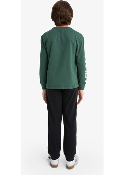 Erkek Çocuk Pijama Takımı Baskılı Uzun Kollu Üst Uzun Alt