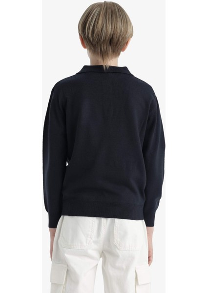 Erkek Çocuk Okul Polo Yaka Triko Kazak