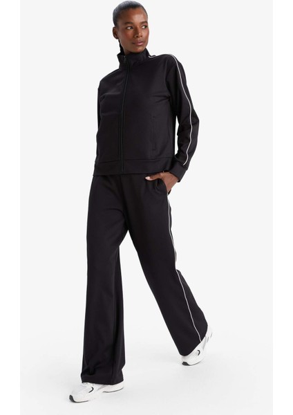 Fit Wide Leg Geniş Paça Cepli Biyeli Standart Boy İçi Yumuşak Tüylü Sporcu Pantolon