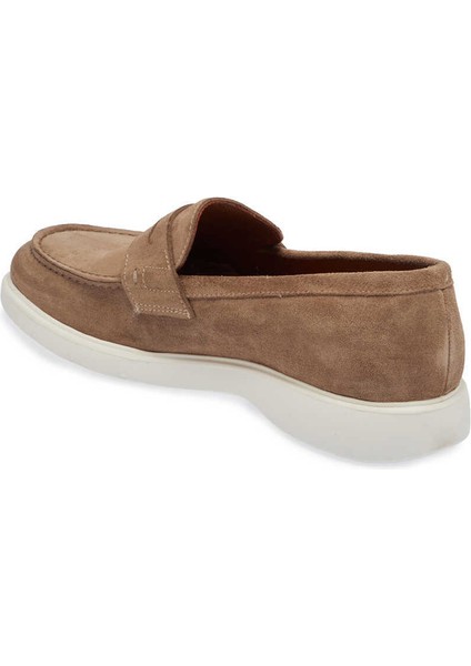 Bej Hakiki Süet Deri Erkek Loafer - E24I1AY56785-B79
