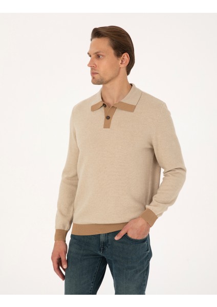 Erkek Bej Regular Fit Kazak 50315761-VR011 modelleri