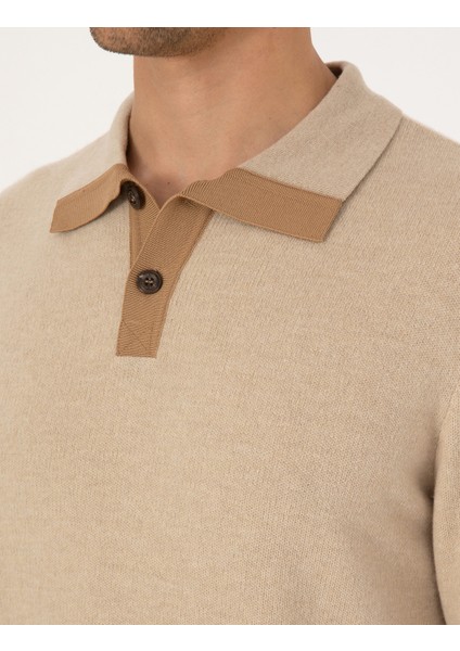 Erkek Bej Regular Fit Kazak 50315761-VR011