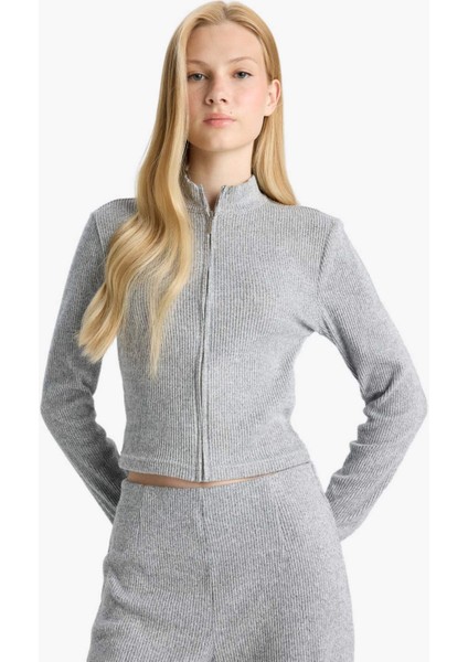 Dik Yaka Fermuarlı Sweatshirt F0999AX25WN