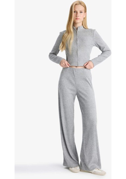 Beli Lastikli Flare Fit Geniş Paça Eşofman Altı