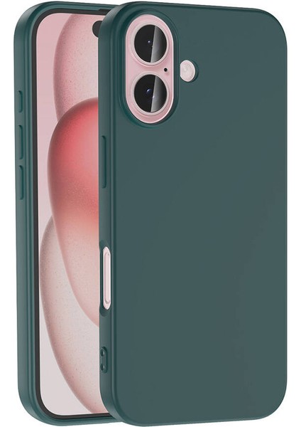 Apple iPhone 16 Kılıf Mbvo Lsr Laaakan Kapak-Yeşil