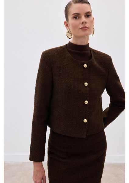 Kısa Tüvit Ceket - Kahve modelleri