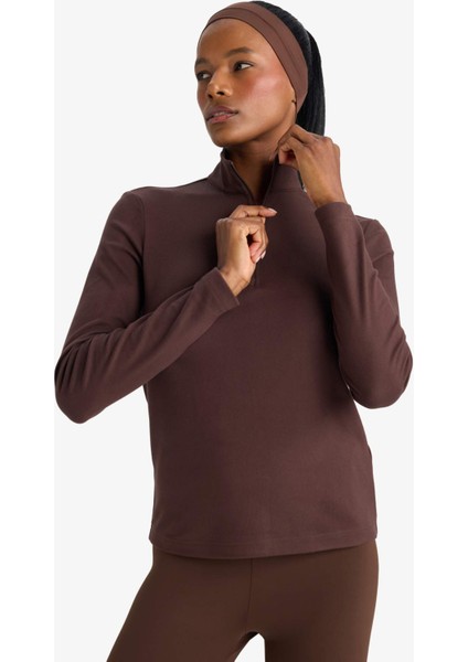 Standart Fit Dik Yaka Sporcu Sweatshirt F1687AX25WN