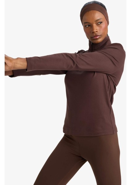 Standart Fit Dik Yaka Sporcu Sweatshirt F1687AX25WN