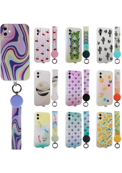 Apple iPhone 11 Kılıf Desenli El Askılı Ipli Mbvo Arte Silikon Kapak-No6 fiyatları