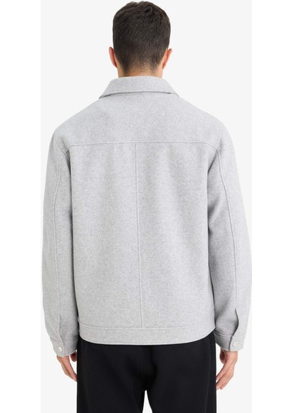 Slim Fit Dar Kesim Polo Yaka Astarlı Fermuarlı Cepli Kışlık Mont