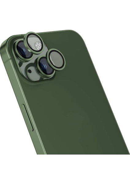 iPhone 15 Uyumlu Mbvo Cl-15 Parmak Izi Bırakmayan Anti-Reflective Kamera Lens Koruyucu-Yeşil