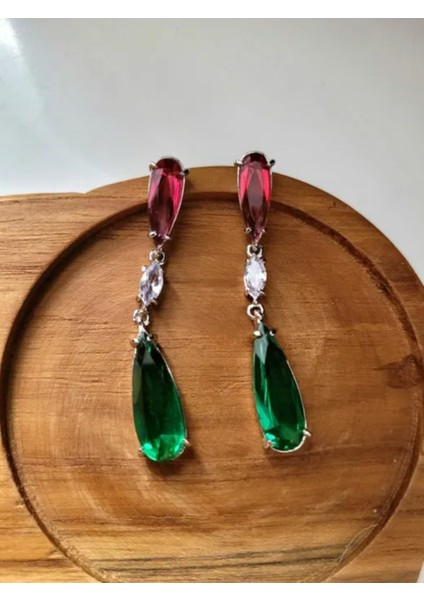 Set.up Sallantılı Taşlı Küpe