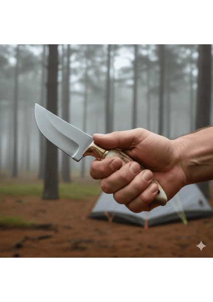 Premium Kutu Geyik Boynuzu Saplı Mini Barınlı Isme Özel 4116 Kalite Paslanmaz Çelik Avcı Kamp Bıçağı modelleri