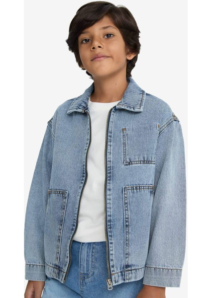 Erkek Çocuk Polo Yaka Denim Ceket F3152A825AU