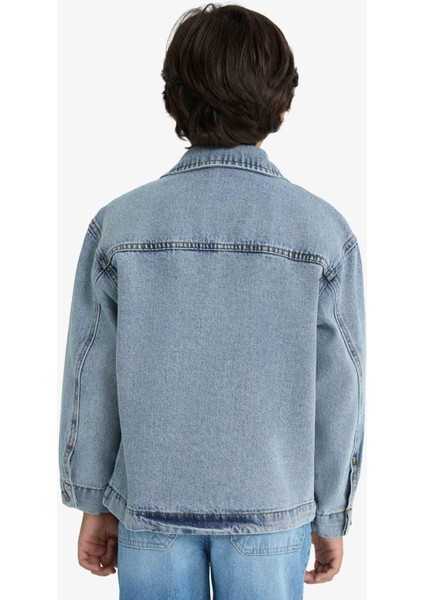 Erkek Çocuk Polo Yaka Denim Ceket F3152A825AU