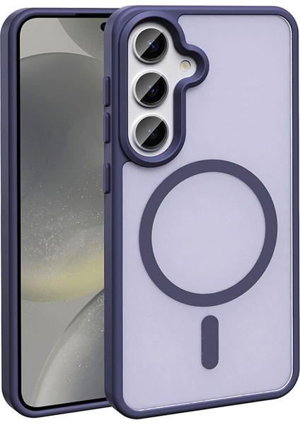 Galaxy S25 Fe Kılıf M-Safe Şarj Özellikli Mat Arka Yüzey Mbvo Sio Kapak - Derin Mor